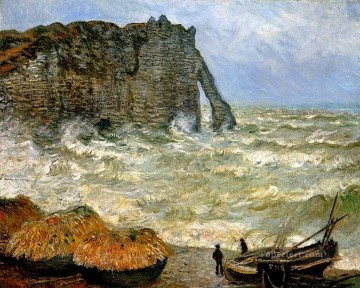 Etretat Mar agitado Claude Monet Pinturas al óleo